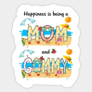 Happiness Is Being A Mom And Gammy Summer Beach Happy Mother's Day Sticker